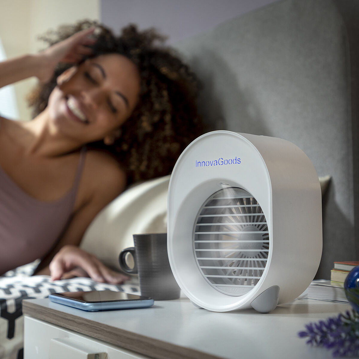 Mini Climatizzatore Umidificatore a Ultrasuoni con LED Koolizer InnovaGoods - Immagine 5