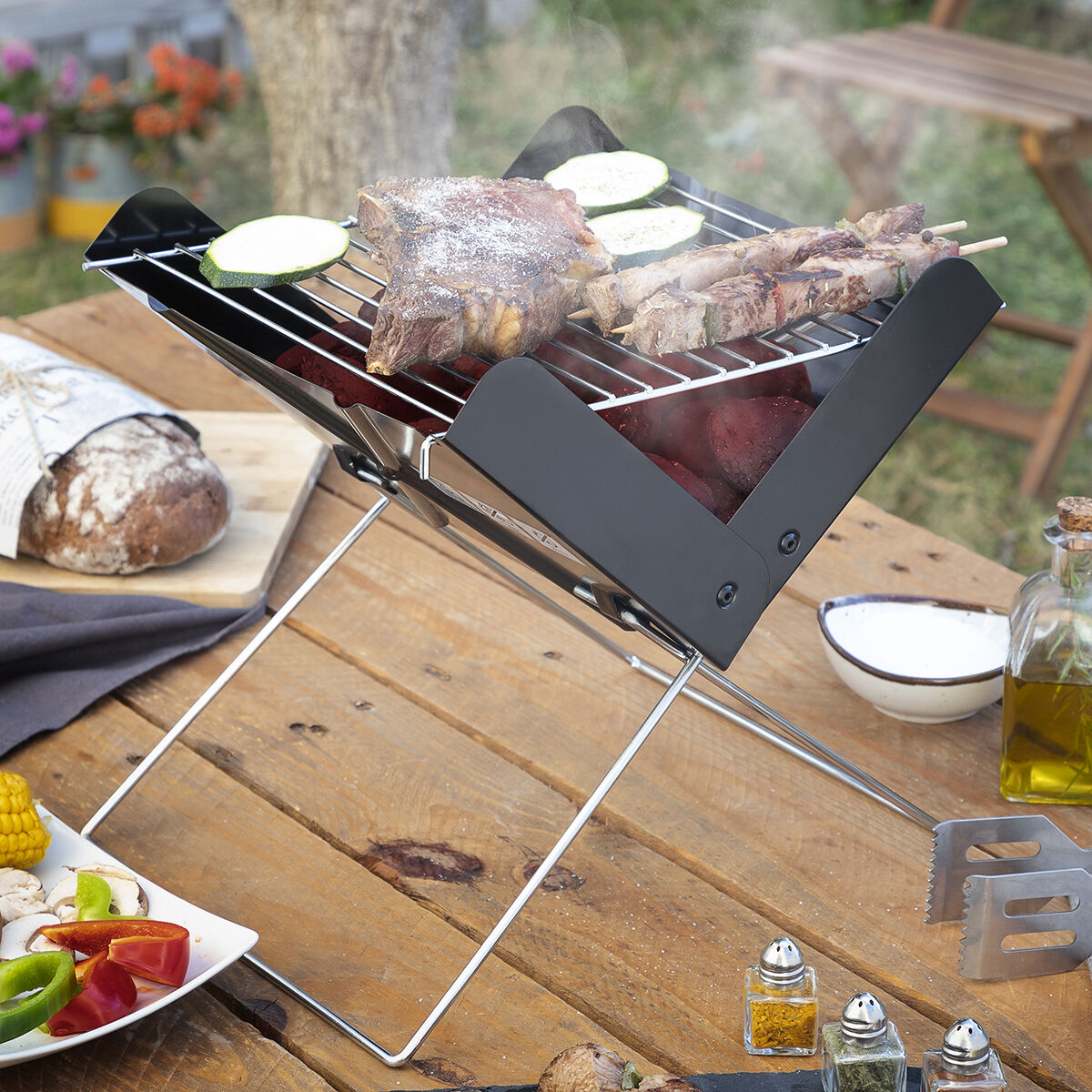 Mini Barbecue a Carbone Pieghevole Portatile Foldecue InnovaGoods - Immagine 3