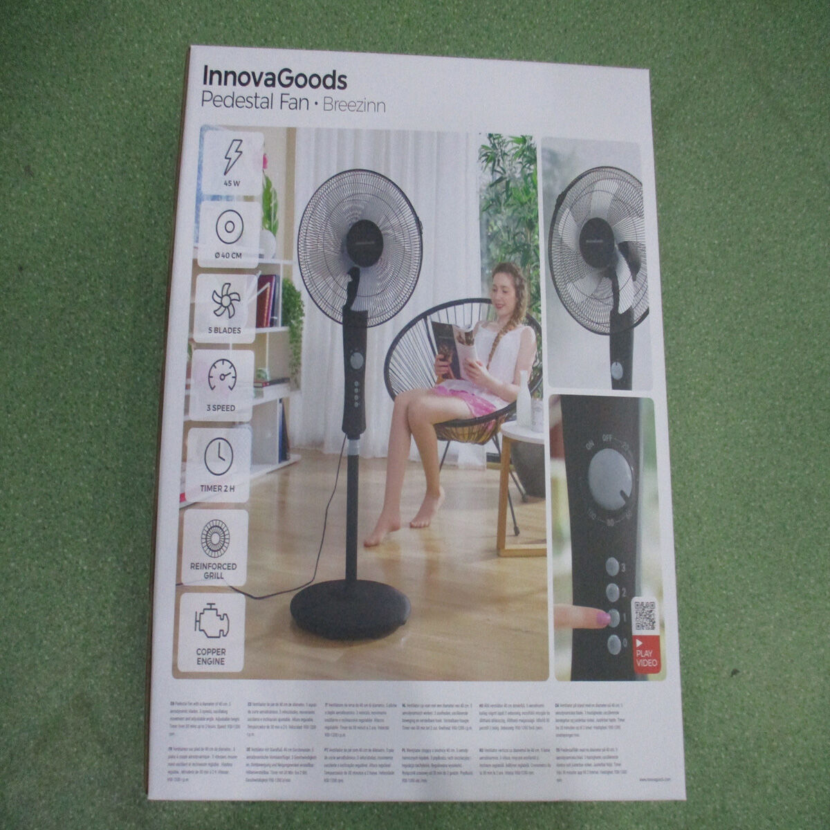 Ventilatore a Piantana InnovaGoods Breezinn Nero 45 W - Immagine 8