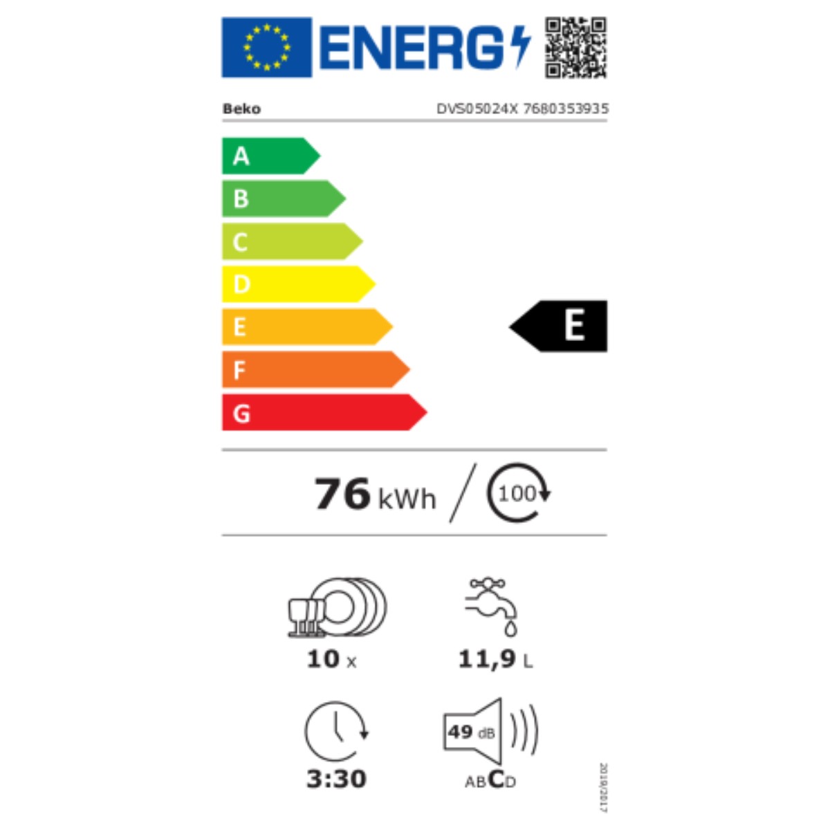 Lavastoviglie BEKO DVS05024X Acciaio inossidabile (45 cm) - Immagine 4