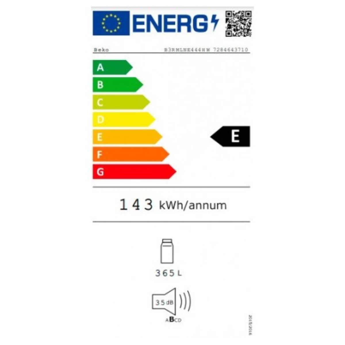 Frigorifero BEKO B3RMLNE444HW Bianco (185 X 60 CM) - Immagine 2