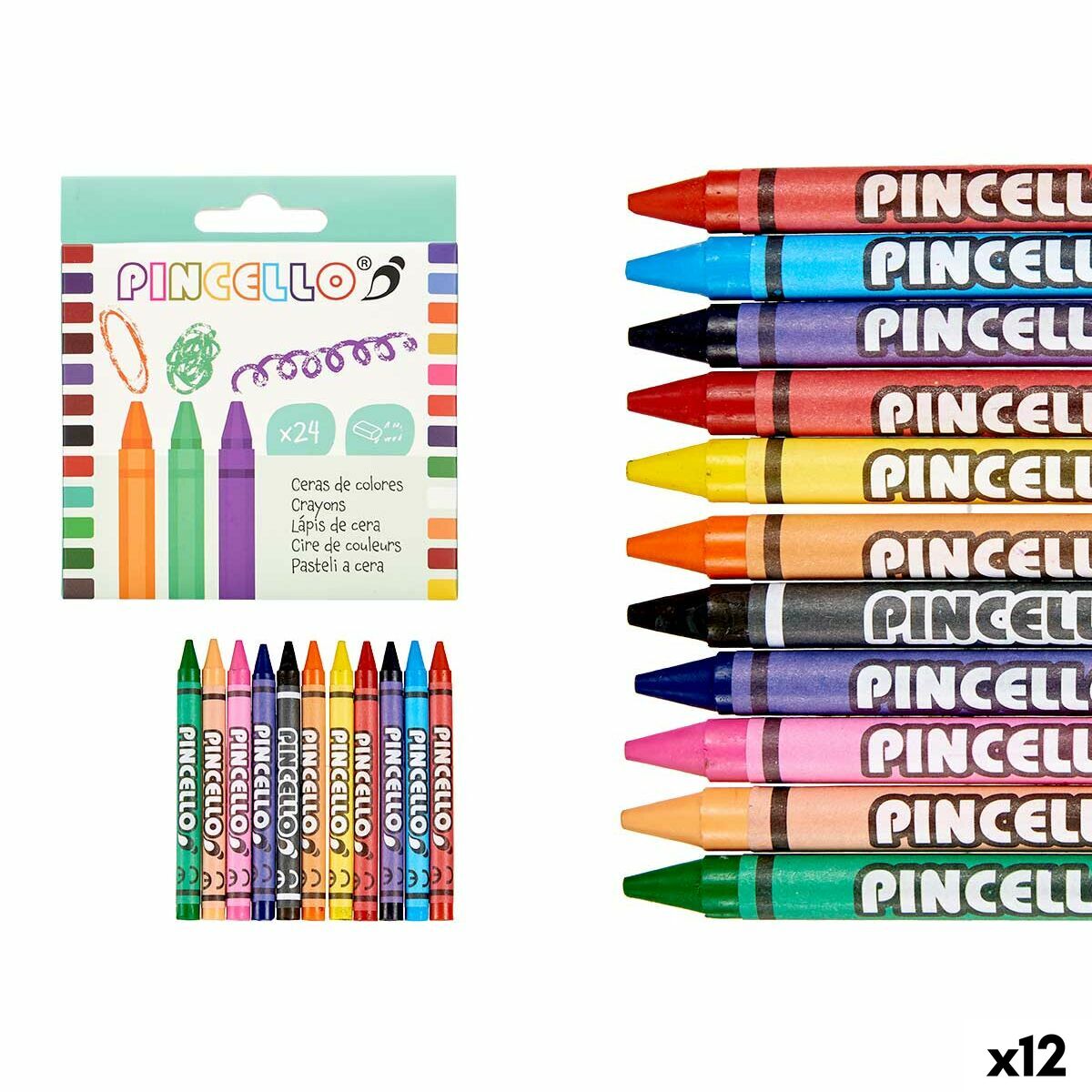 Colori a Cera Pincello (12 Unità)