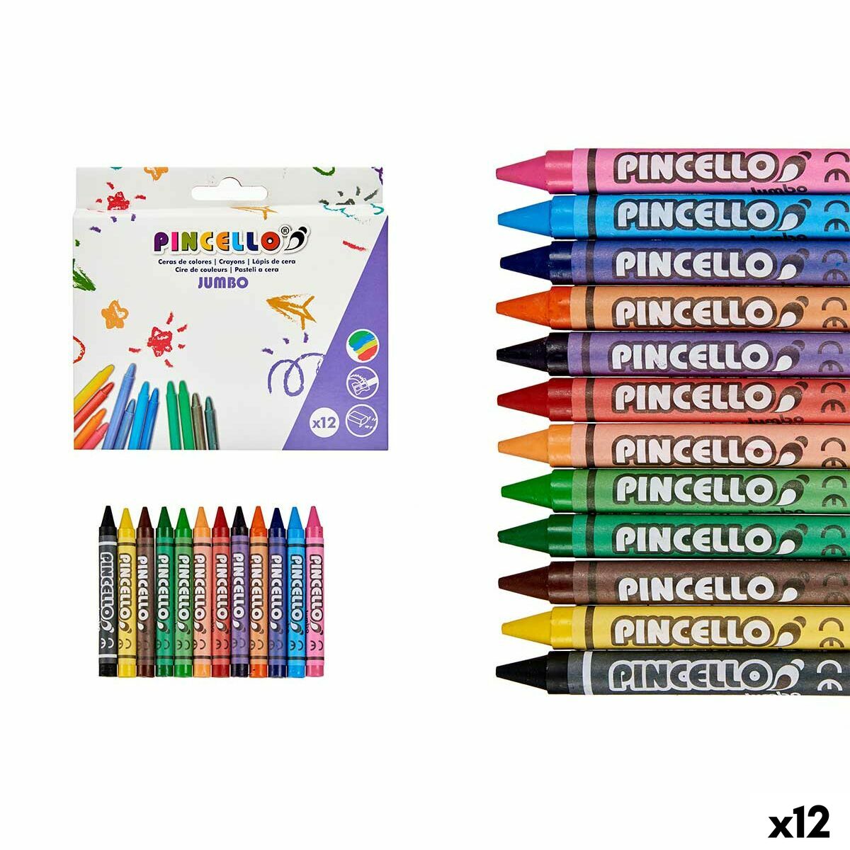 Colori a Cera Pincello (12 Unità)